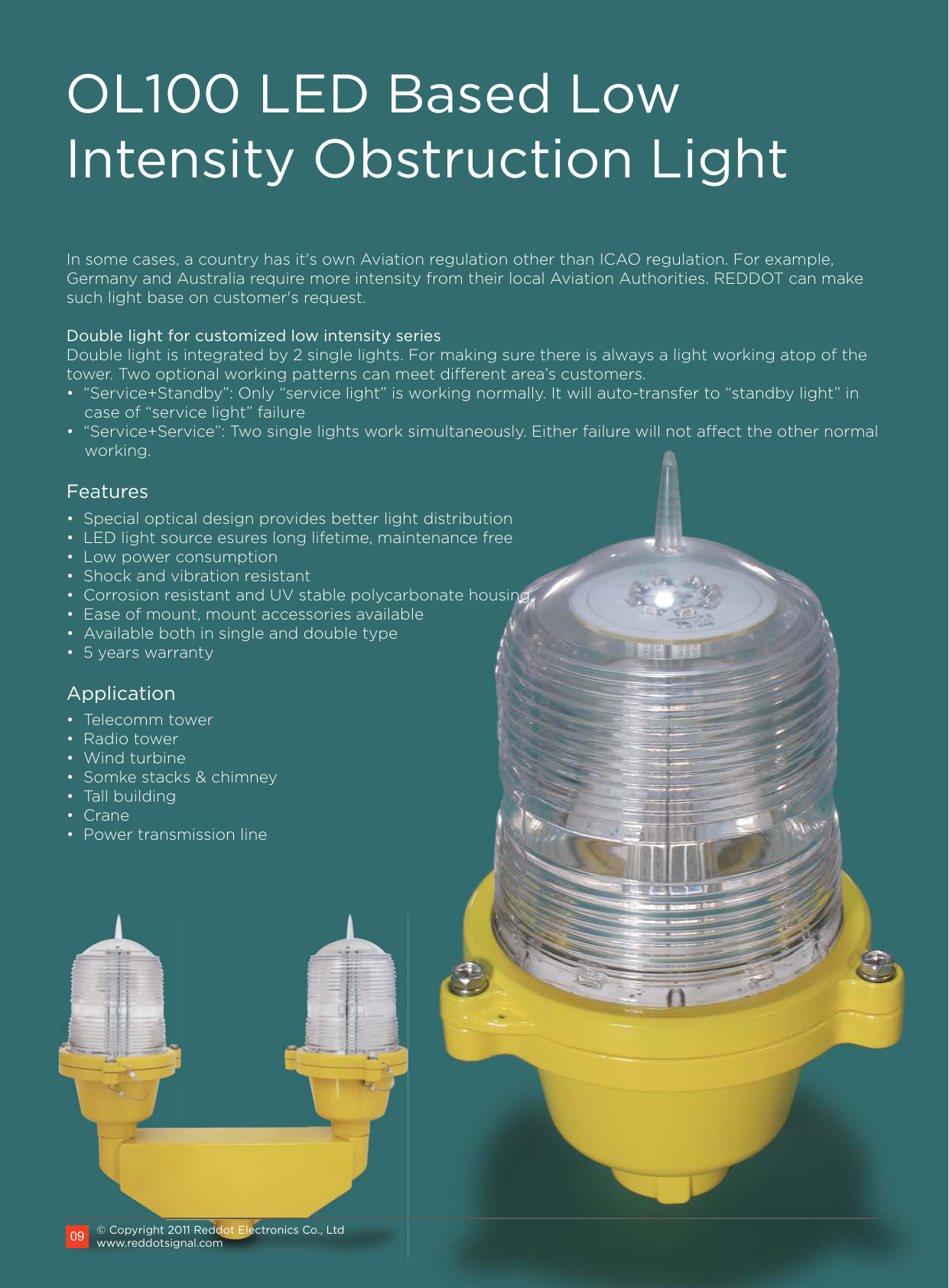 Low Intensity Led Obstruction Light Single Shelly Lighting