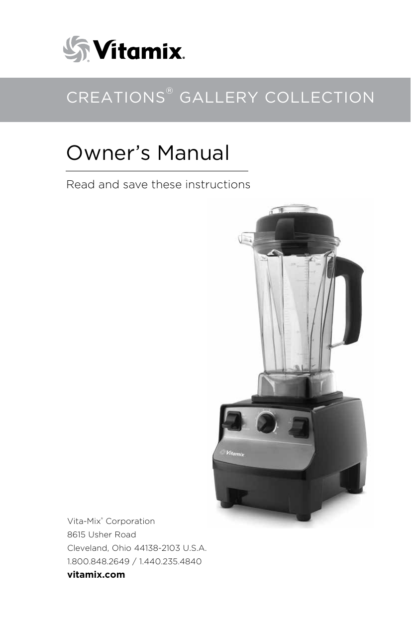 Vitamix Creations Owner's Manual Manualzz