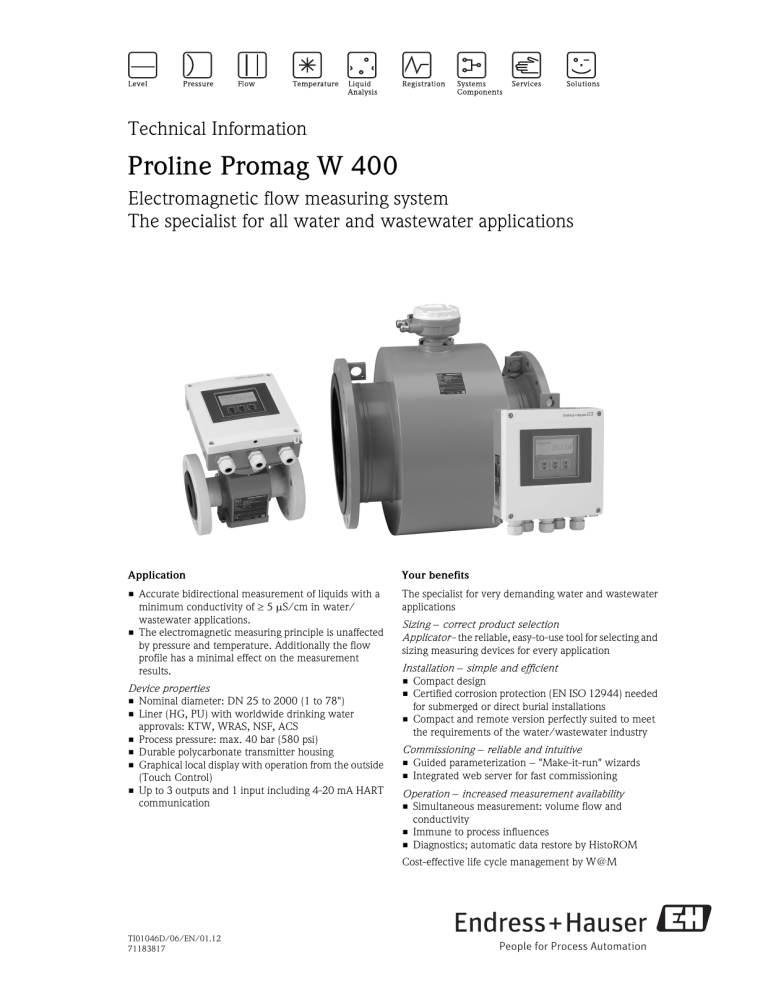 Proline Promag W 400 | Manualzz