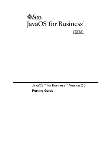 JavaOS™ for Business™ Version 2.0 Porting Guide Manualzz