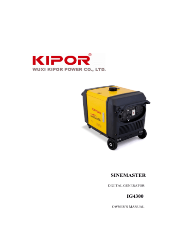 Kipor SINEMASTER IG4300 Owner's Manual | Manualzz