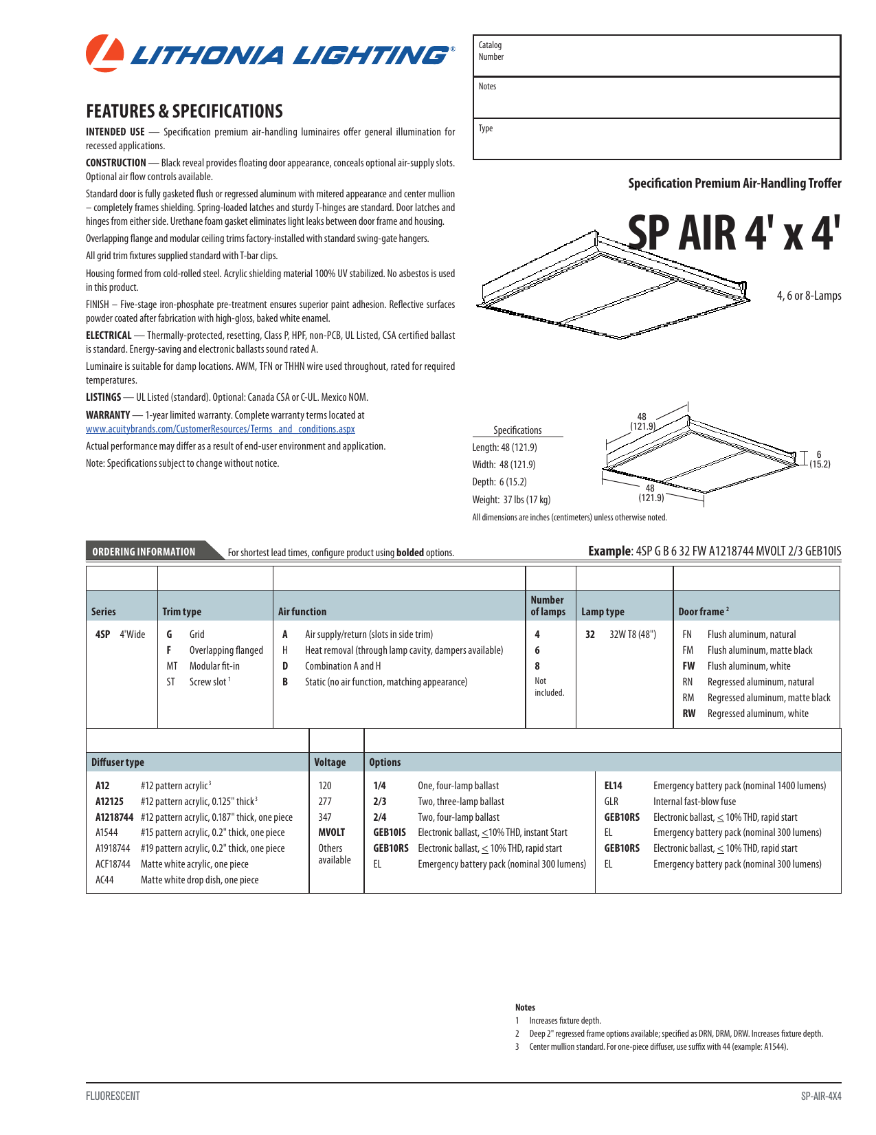 Sp Air 4 X 4 Acuity Brands Manualzz