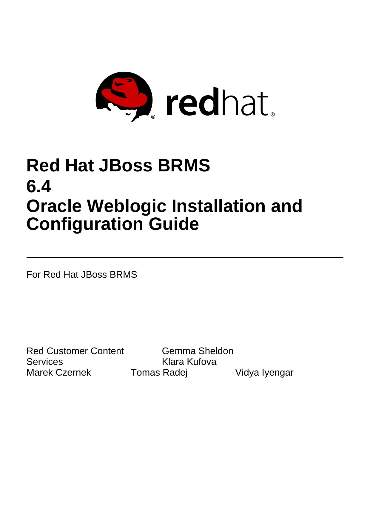 Red Hat Jboss Brms 6 4 Oracle Weblogic Installation And Manualzz