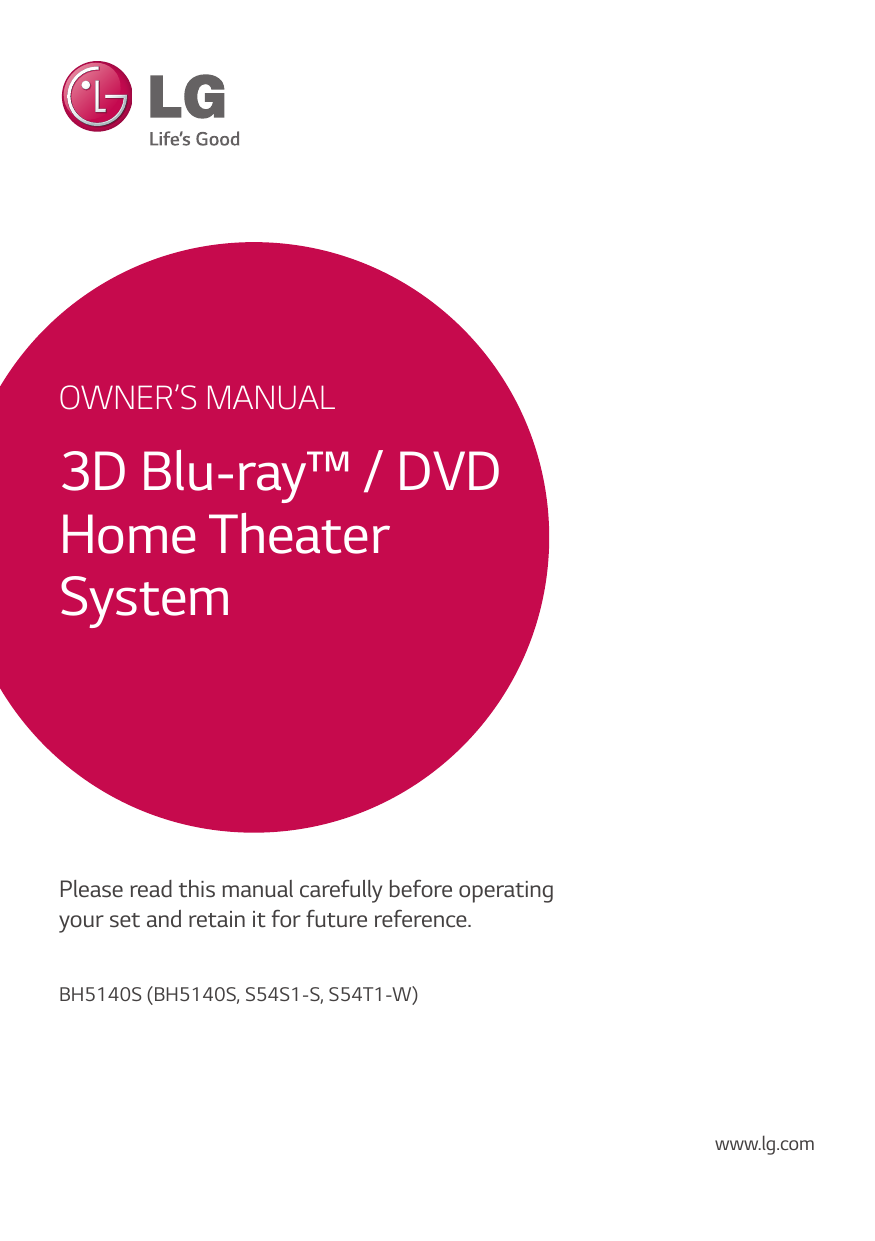 3D Blu-ray™ / DVD Home Theater System | Manualzz