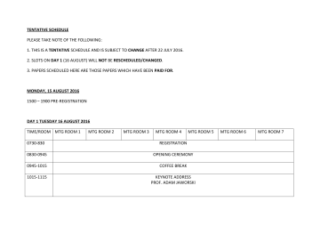 tentative schedule please take note of the following  Manualzz