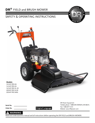 DR 14.5HP PRO-26 Safety & Operating Instructions Manual | Manualzz