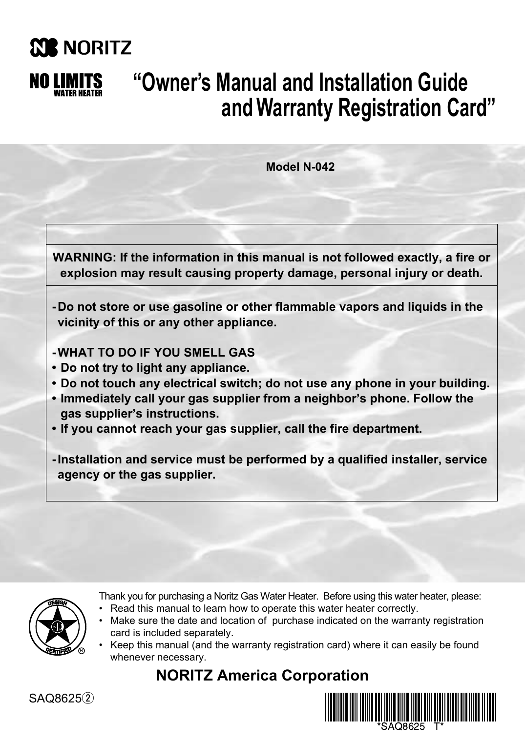 Noritz N042NG Installation Manual Manualzz