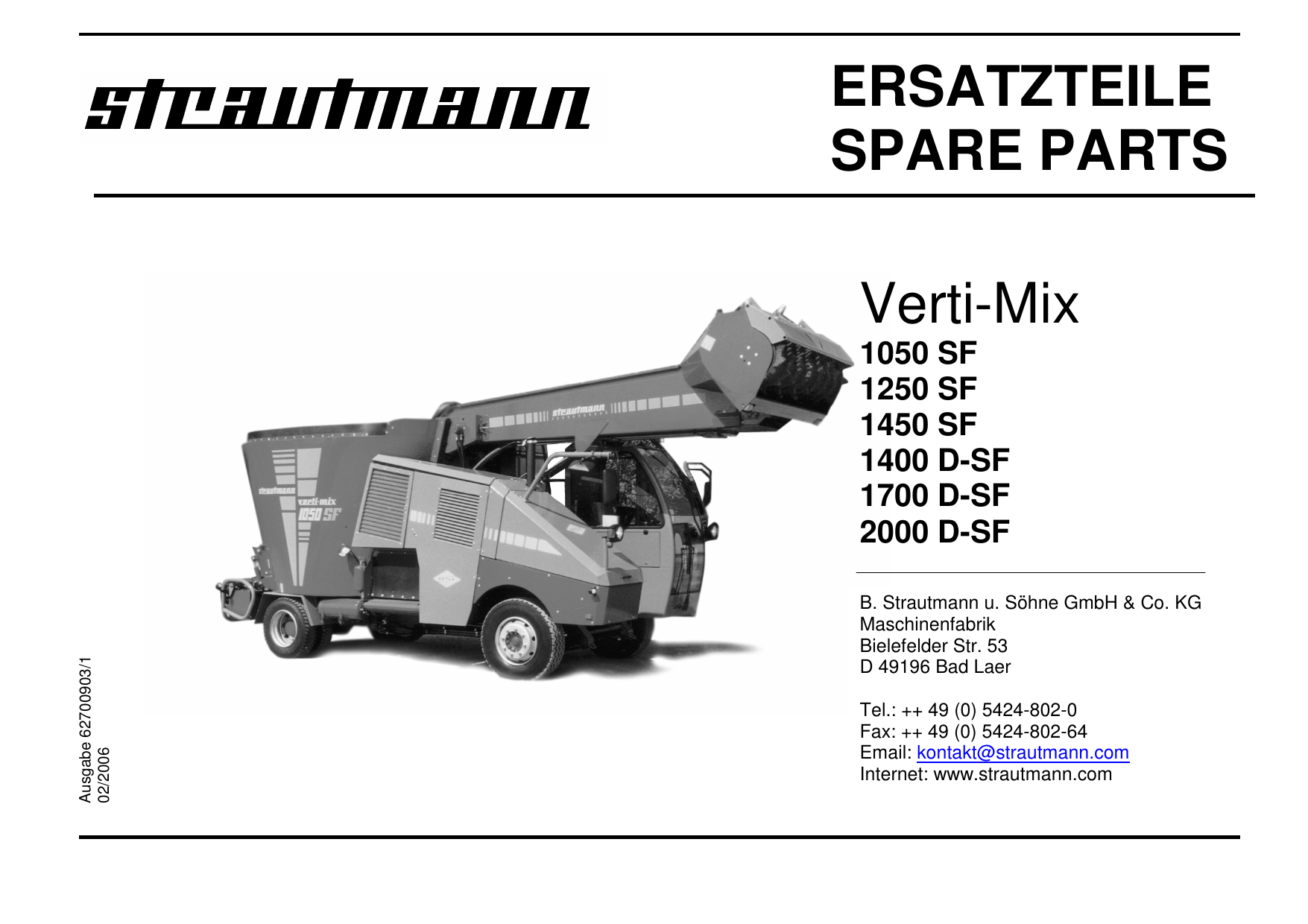 Bruder Ersatzteil Klappe für 02127 Futtermischwagen Strautmann Verti-Mix 