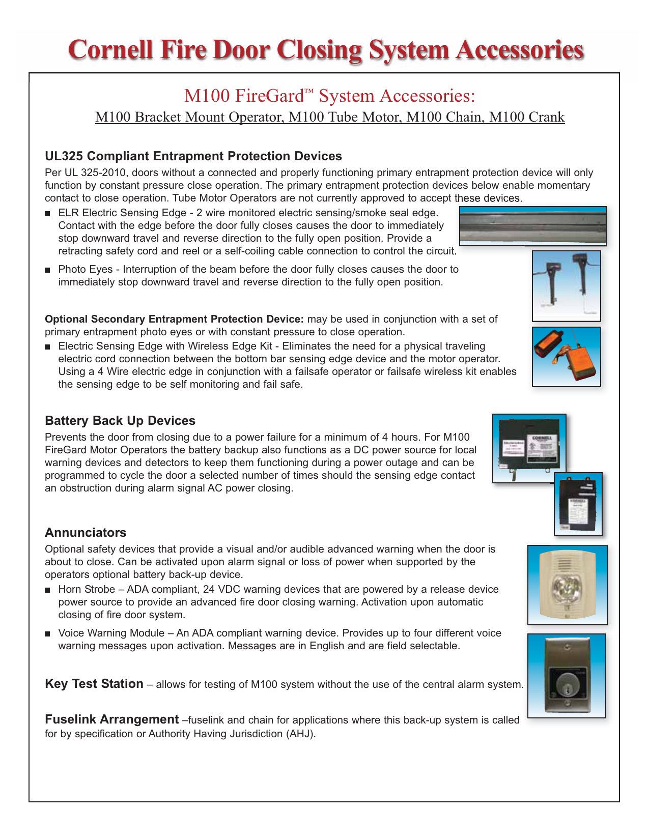 Cornell Fire Door Closing System Accessories | Manualzz