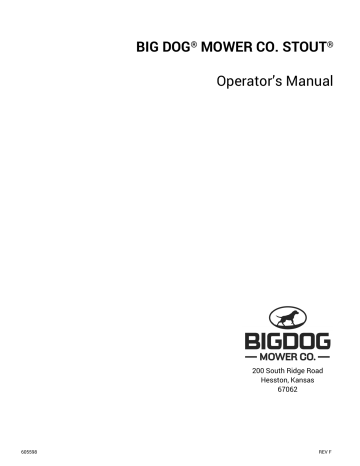 BIG DOG® MOWER CO. STOUT® Operator`s | Manualzz