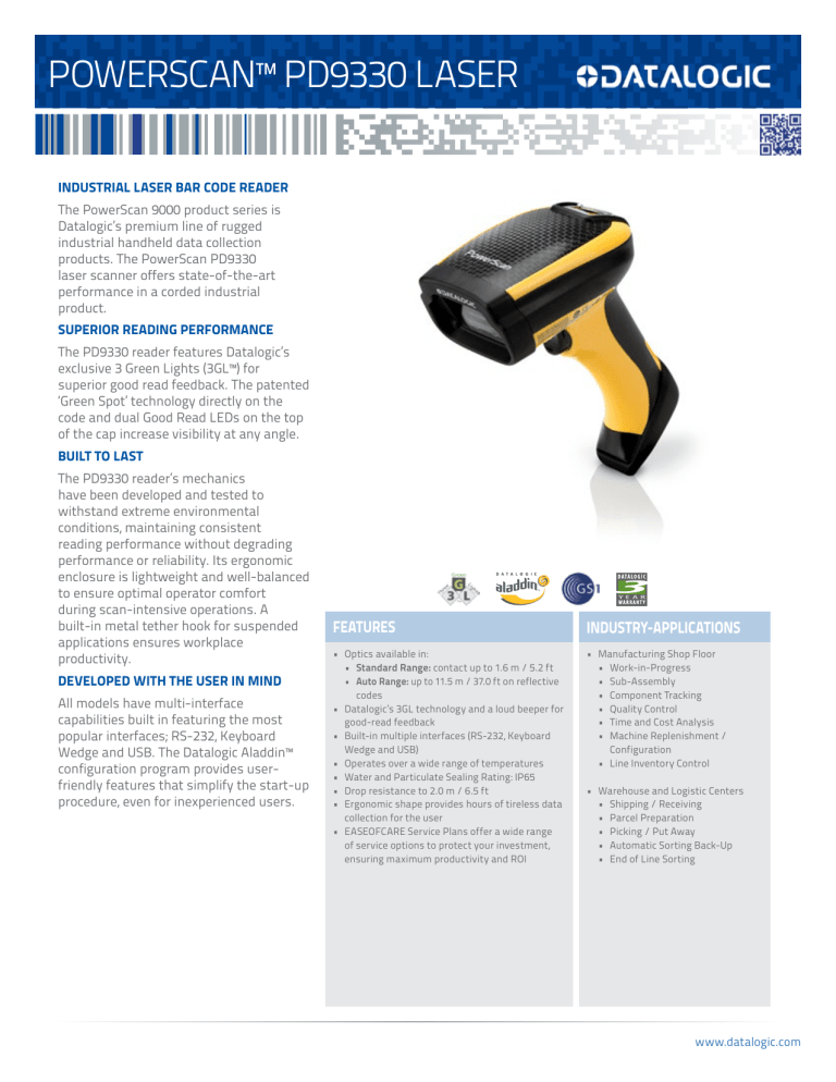 powerscan™ pd9330 laser | Manualzz