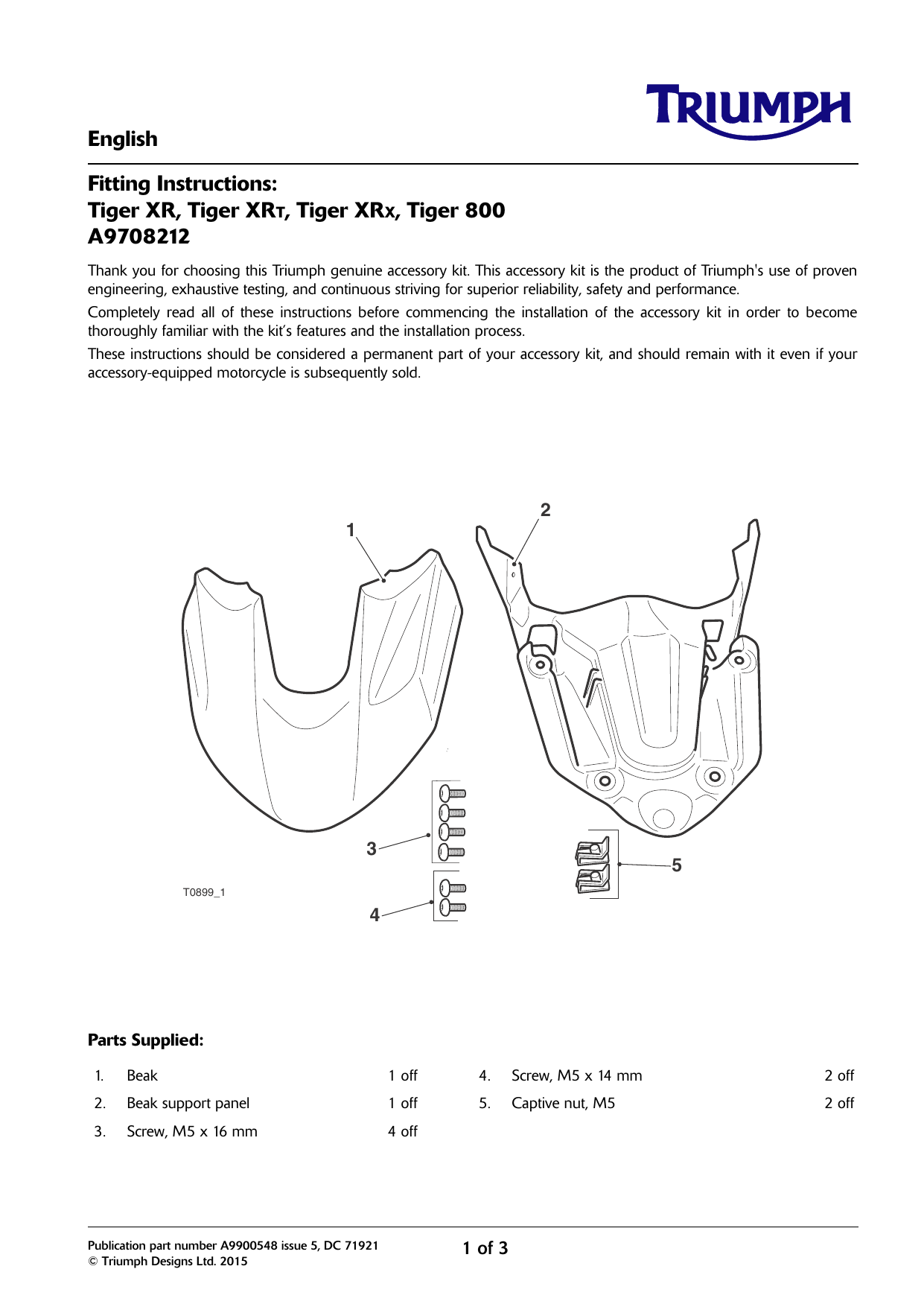 triumph tiger 800 front beak