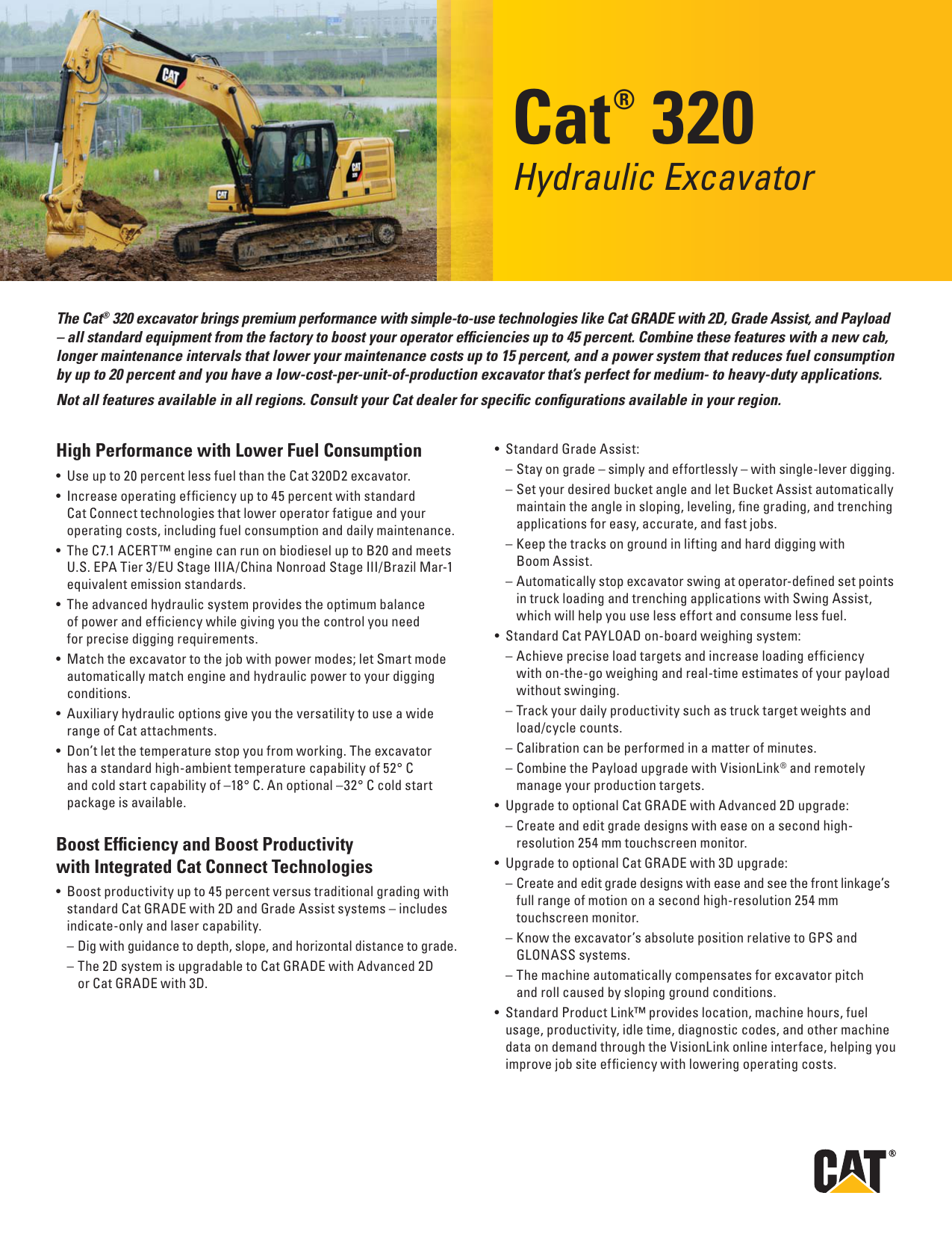 Key Features And Benefits For Cat 320 Hydraulic Excavator Manualzz