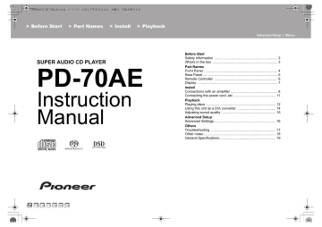 Pioneer Pd 70ae Bruksanvisning Manualzz