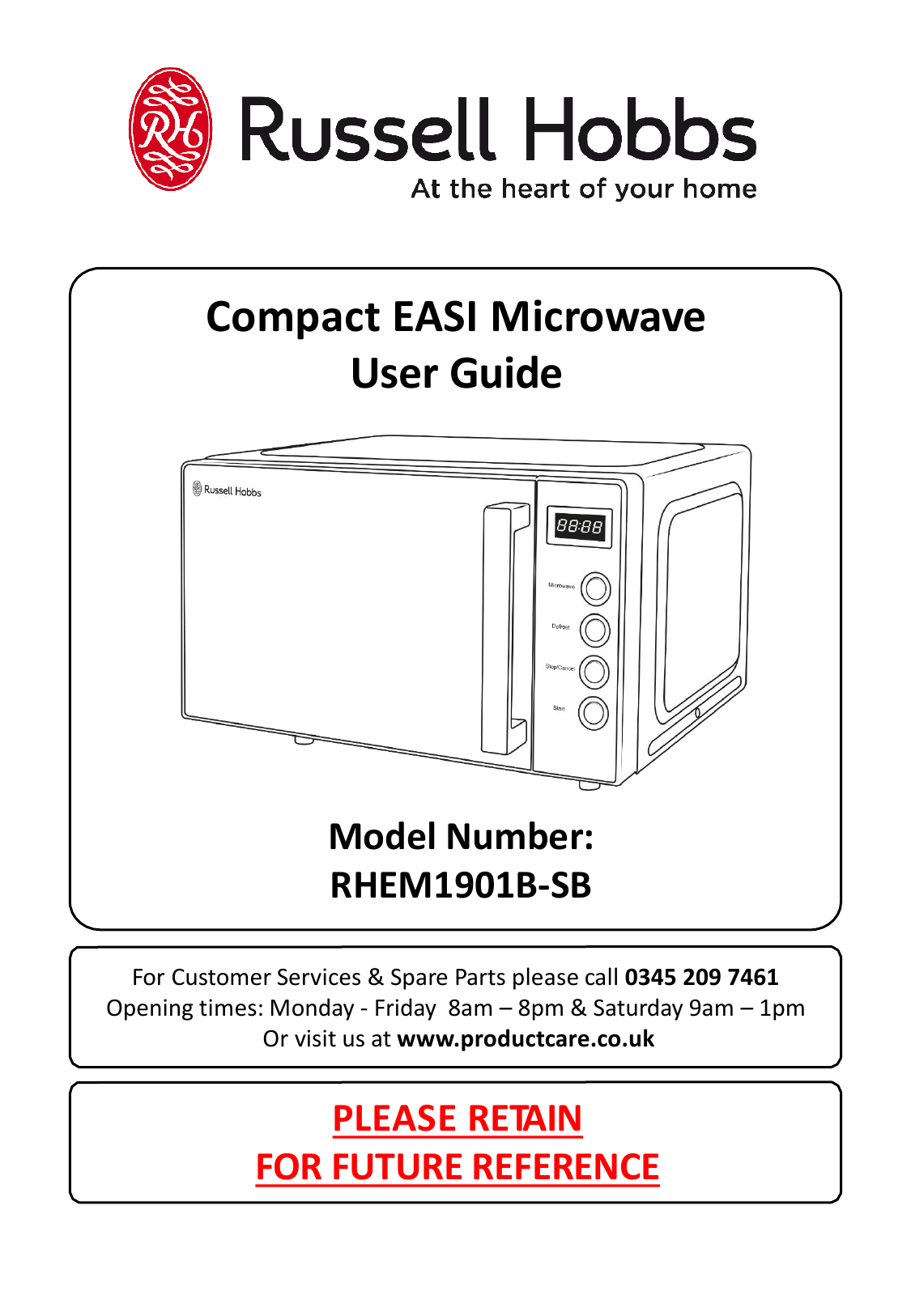 russell hobbs luna 800w standard microwave rhmdl801cp