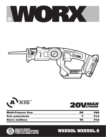 Worx WX550L AXIS WX550L9 AXIS WX550L User manual Manualzz