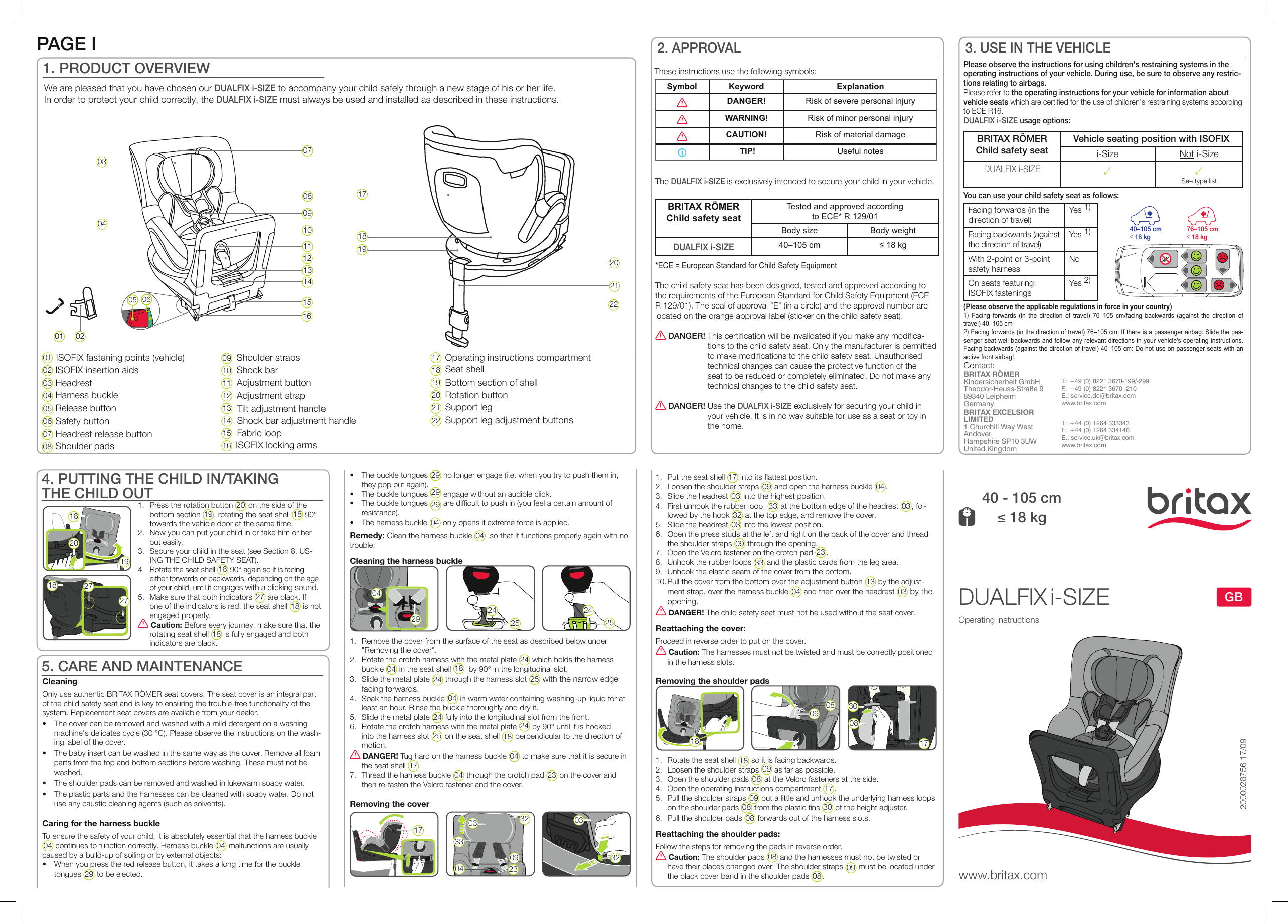 britax dualfix dimensions