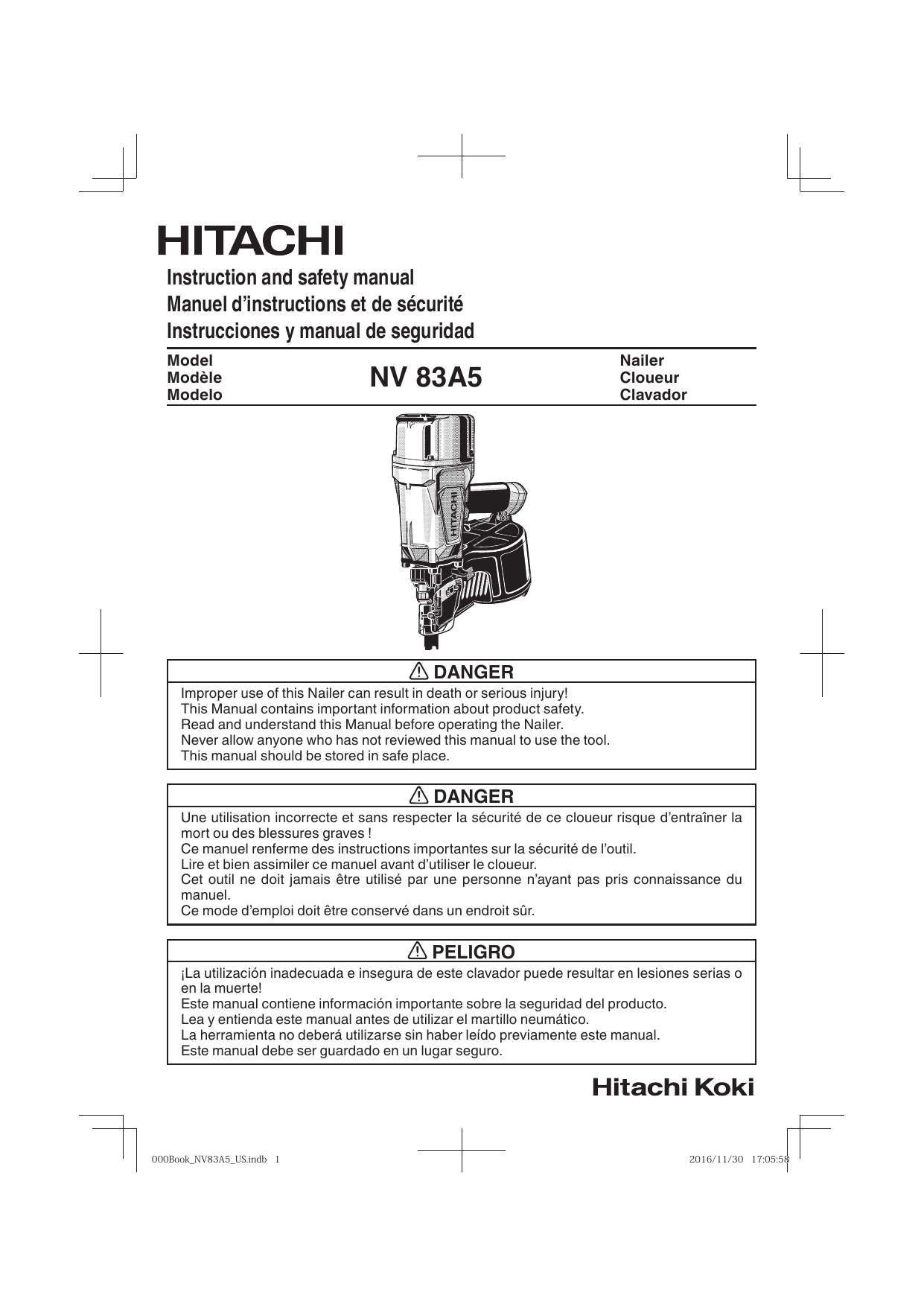 Hitachi Nr83A2 31/4 Full Head Framing Nailer Plastic Strip, 51 OFF