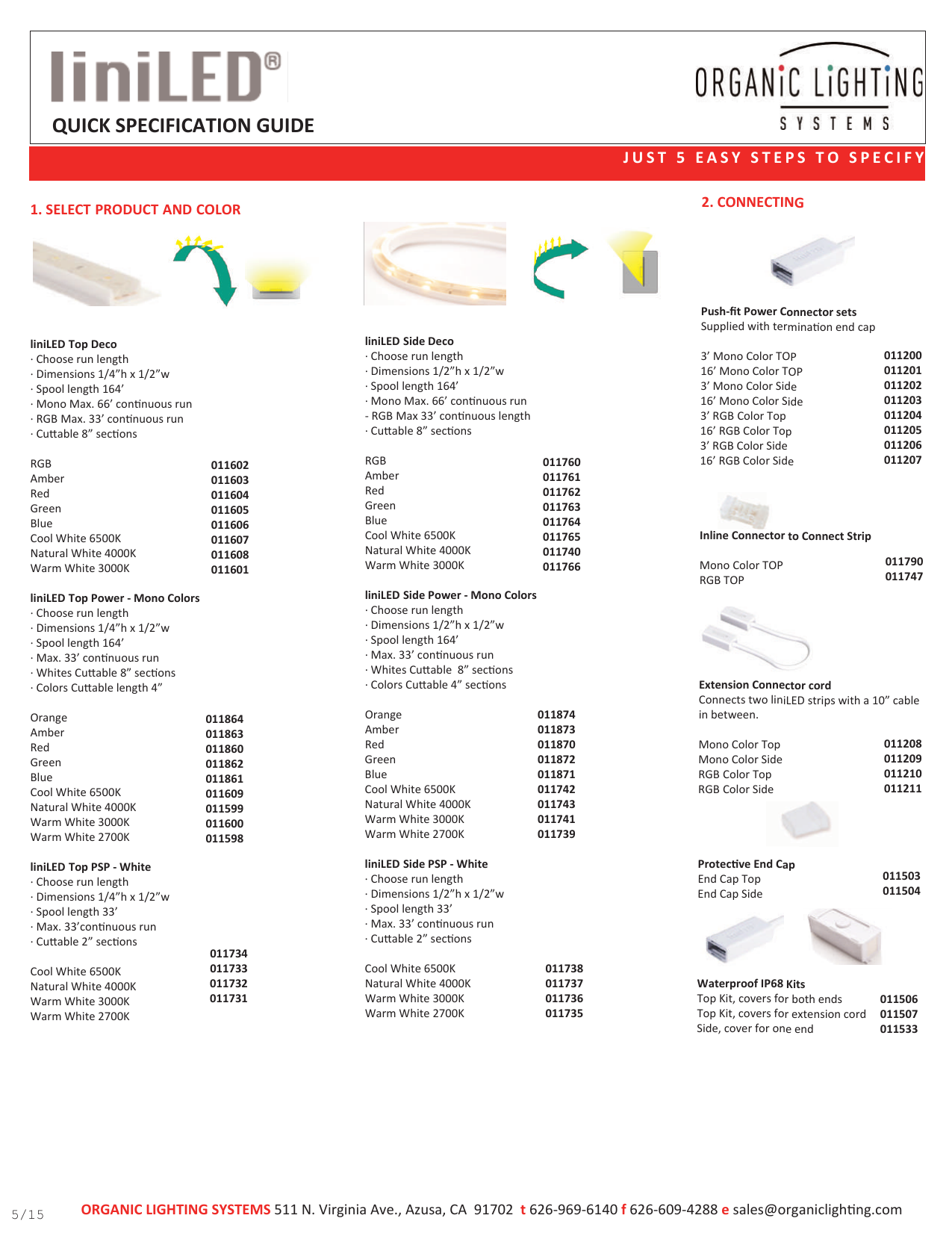 Quick Specification Guide Organic Lighting Systems Manualzz Lighting Systems