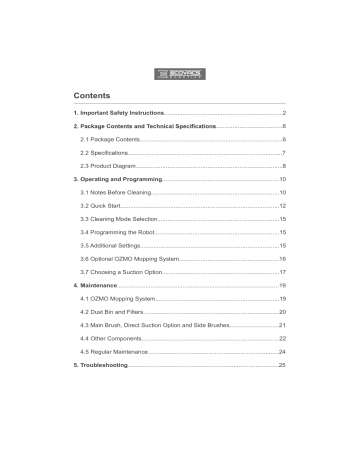 ECOVACS DG3G Robotic Vacuum User manual 