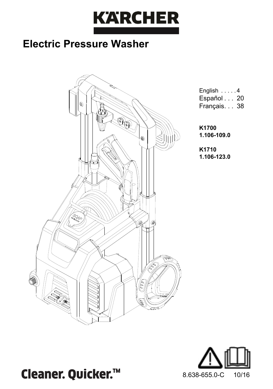 Nuevo De 15 Metros presión Power Washer Manguera nuevo tipo de liberación rápida Karcher K Series 