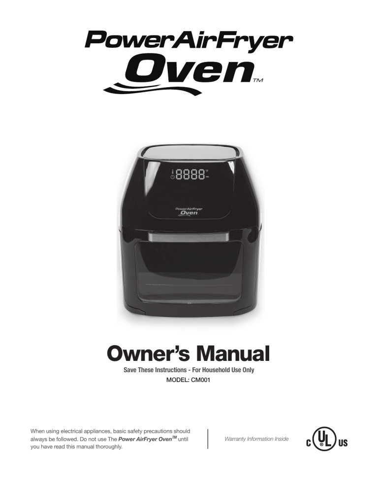 Power Air Fryer PAFO-B, CM001 Owner's manual | Manualzz