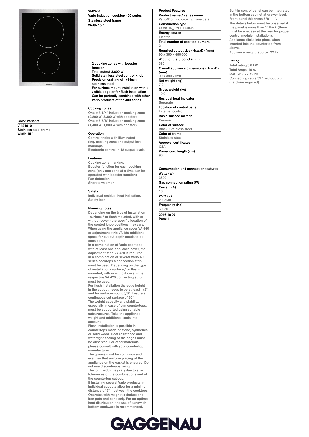 Color Variants Vi Stainless Steel Frame Width 15 Vi Manualzz