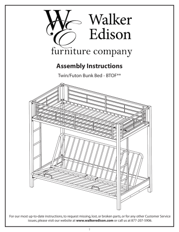 Btof Assembly V2 Indd Manualzz, Eclipse Twin Over Futon Metal Bunk Bed Assembly Instructions