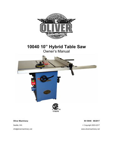 10040 10 Hybrid Table Saw Manualzz, Performax Table Saw Dado