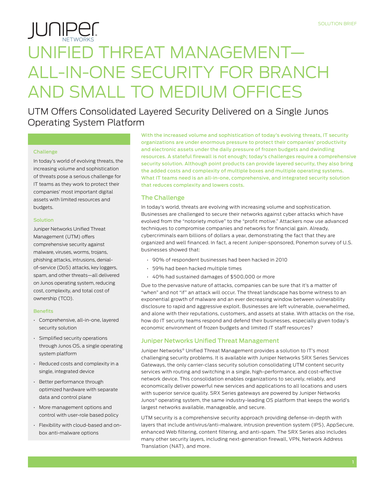 Solution Brief Unified Threat Management All In Manualzz