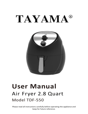 Tayama TDF-550 Cool-Touch Air Fryer Use and Care Manual | Manualzz