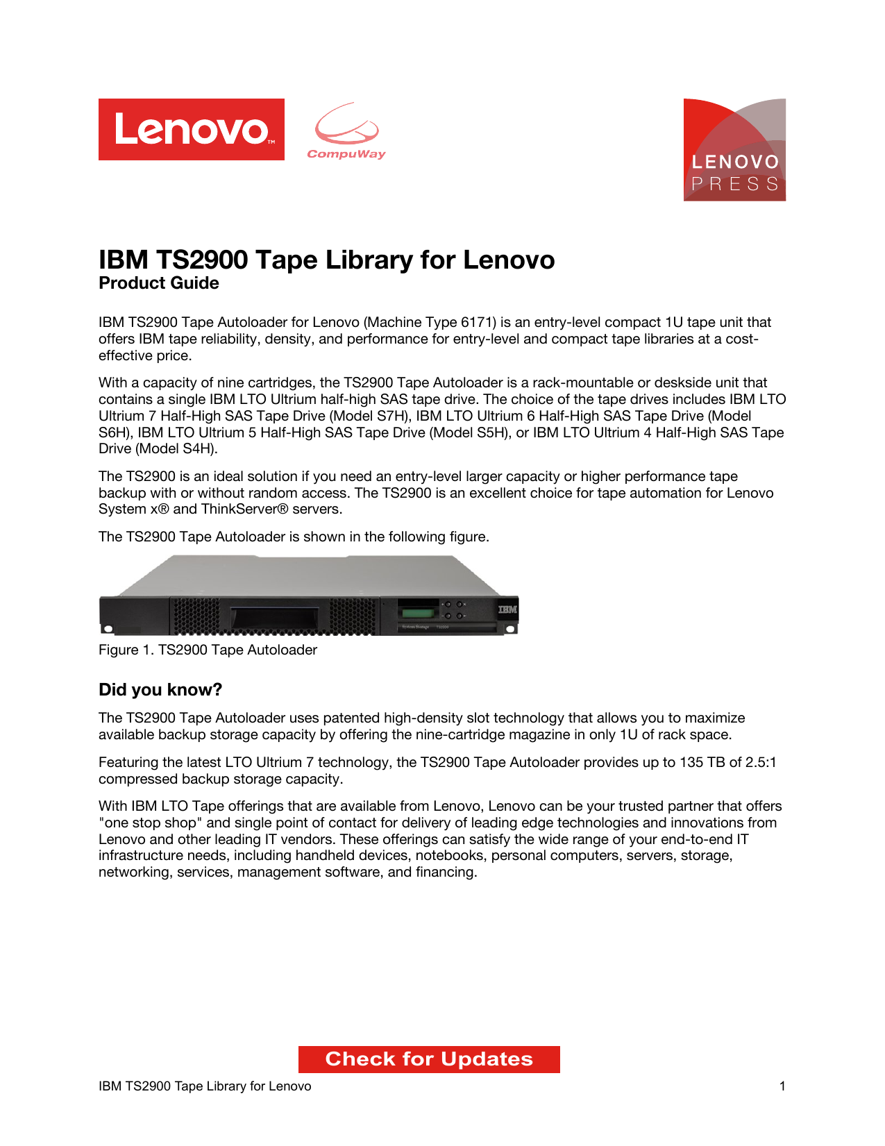 IBM TS2900 Tape Library for Lenovo Manualzz