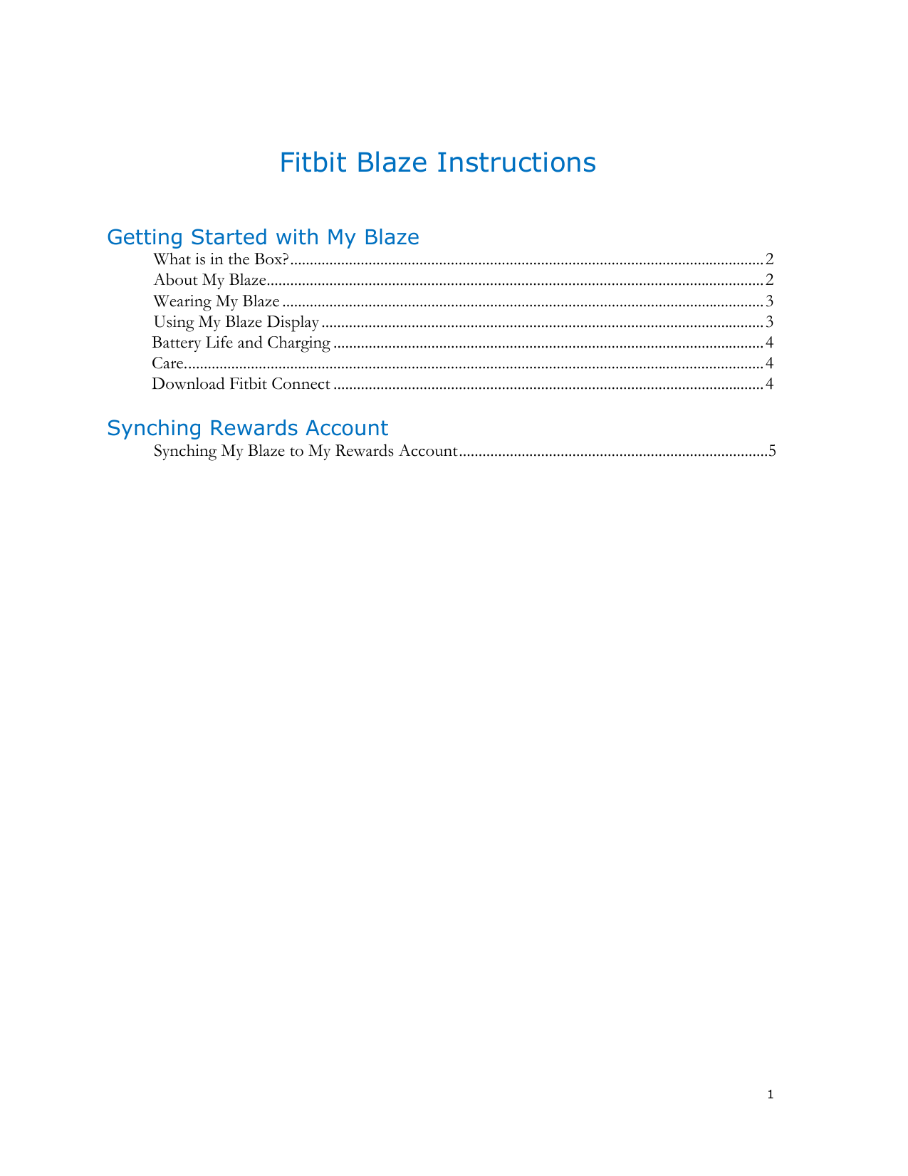 fitbit blaze instruction manual