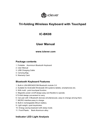 iClever IC-BK08 User manual | Manualzz