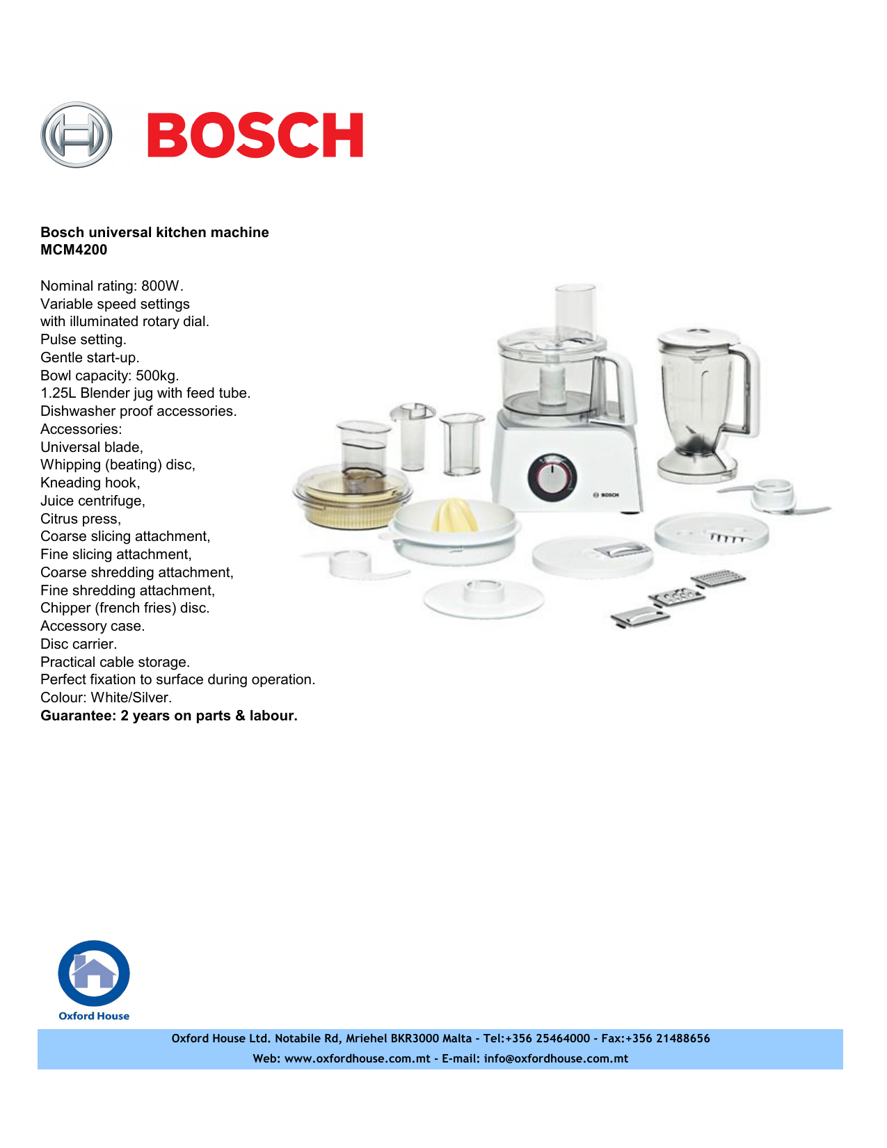 Bosch Universal Kitchen Machine Mcm4200