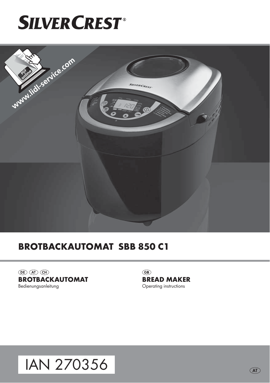 Silvercrest SBB 850 C1 Operating Instructions Manual | Manualzz