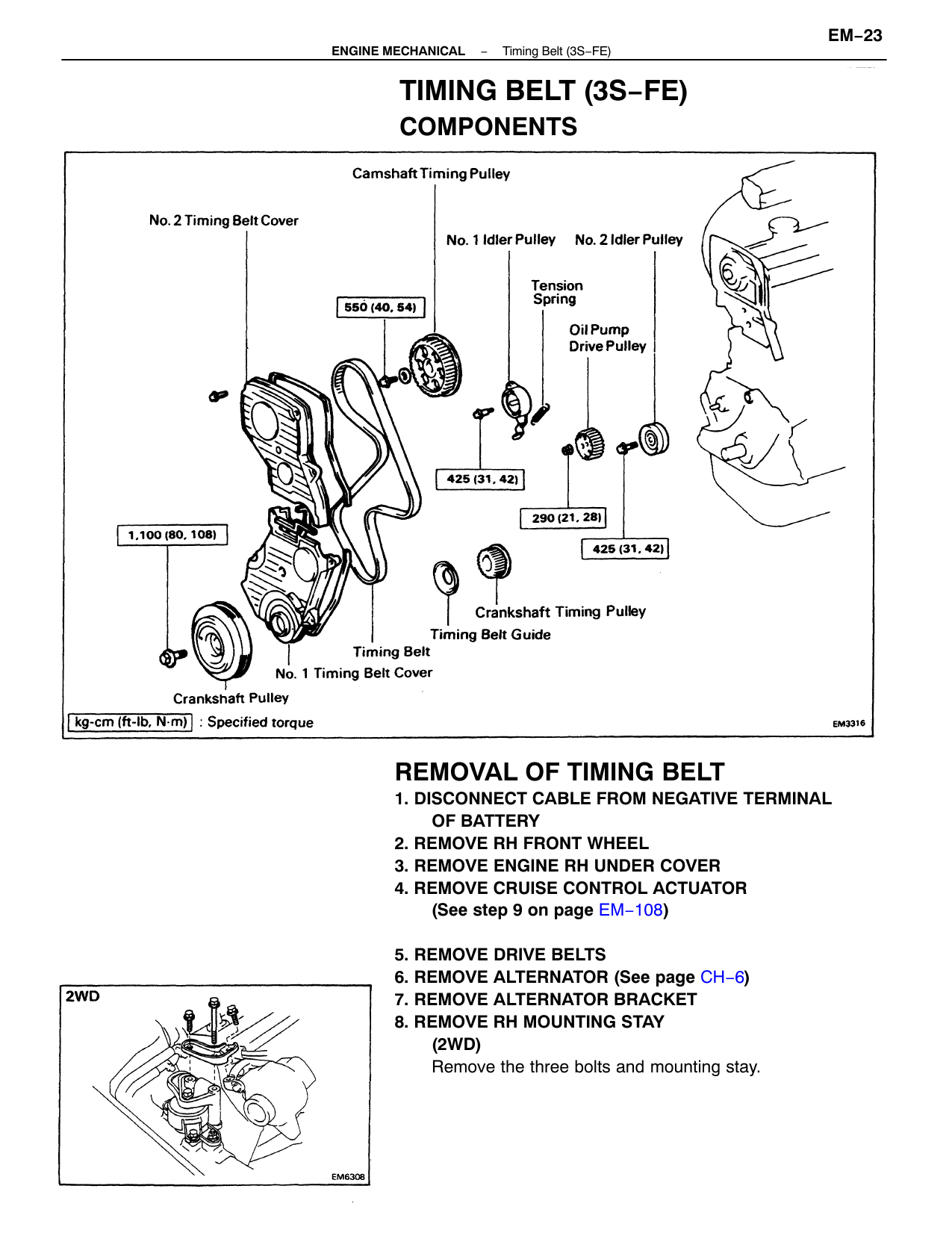 3sfe timing belt replacement