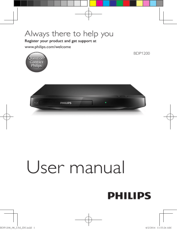 Philips Bdp1200 98 Blu Ray Disc Dvd Player User Manual Manualzz