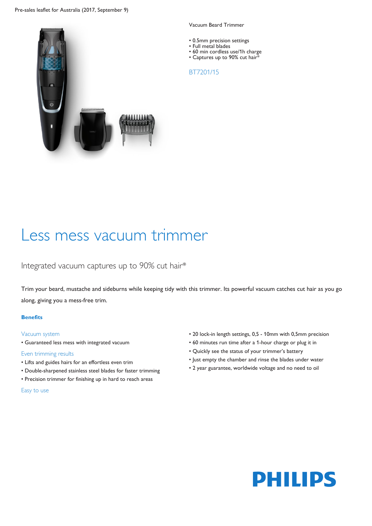 trimmer with 0.25 mm precision