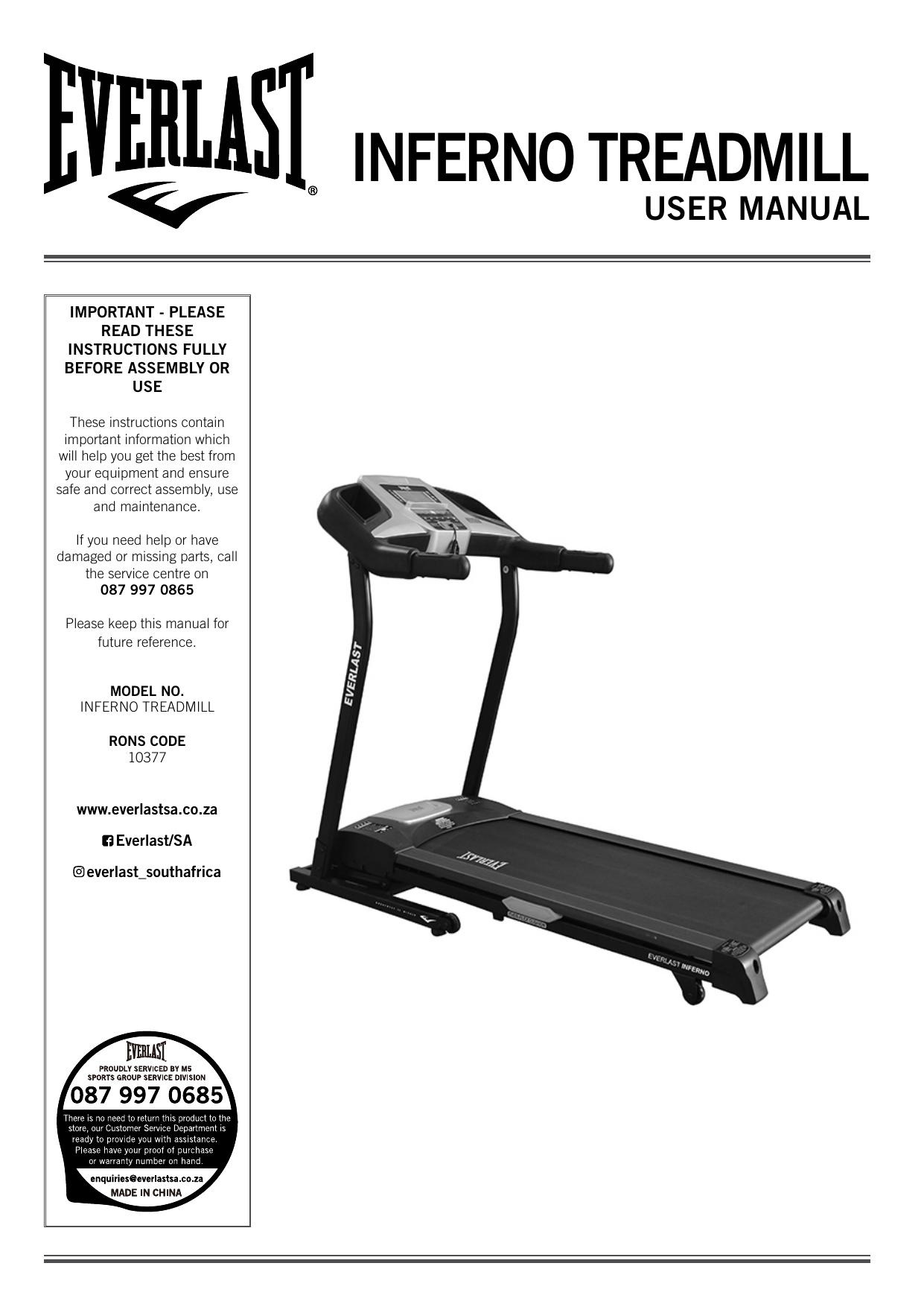 Everlast xv9 treadmill hot sale