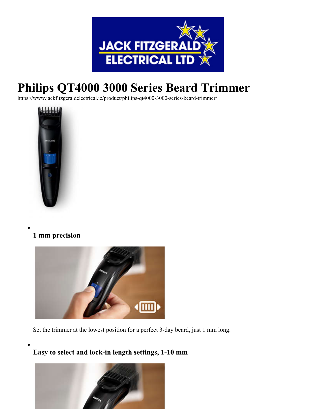 philips trimmer qt4000