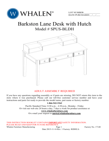 Whalen barkston lane desk deals and hutch