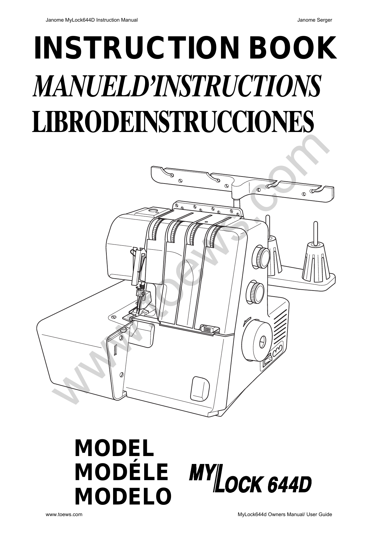 Janome MyLock 644d manual Manualzz