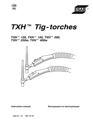 ESAB TXH™ Tig- Torches Instruction manual | Manualzz