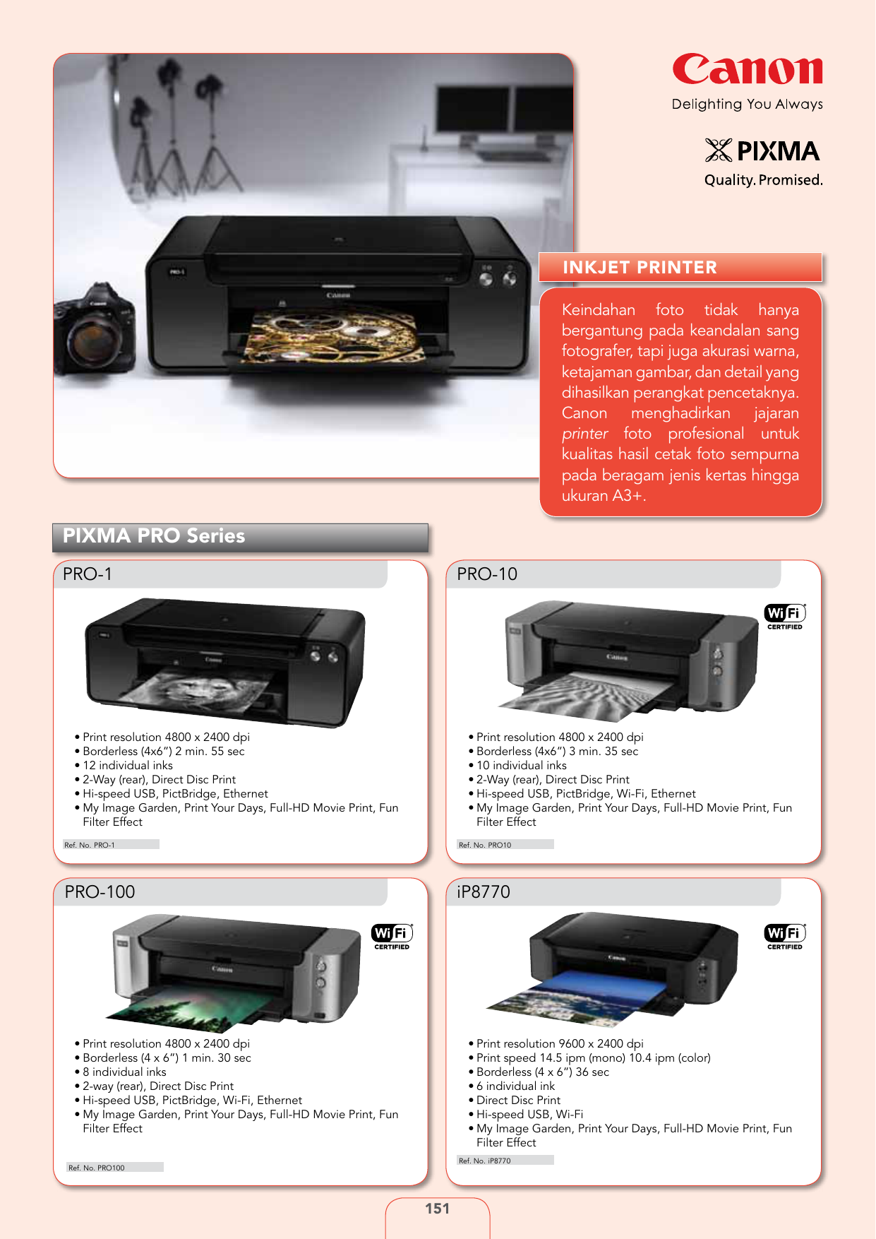 jenis printer canon pixma