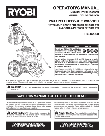 Ryobi Pressure Washer 2700 Psi Manual