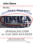 John Deere 410 &amp; 510 Round Balers Service Manual