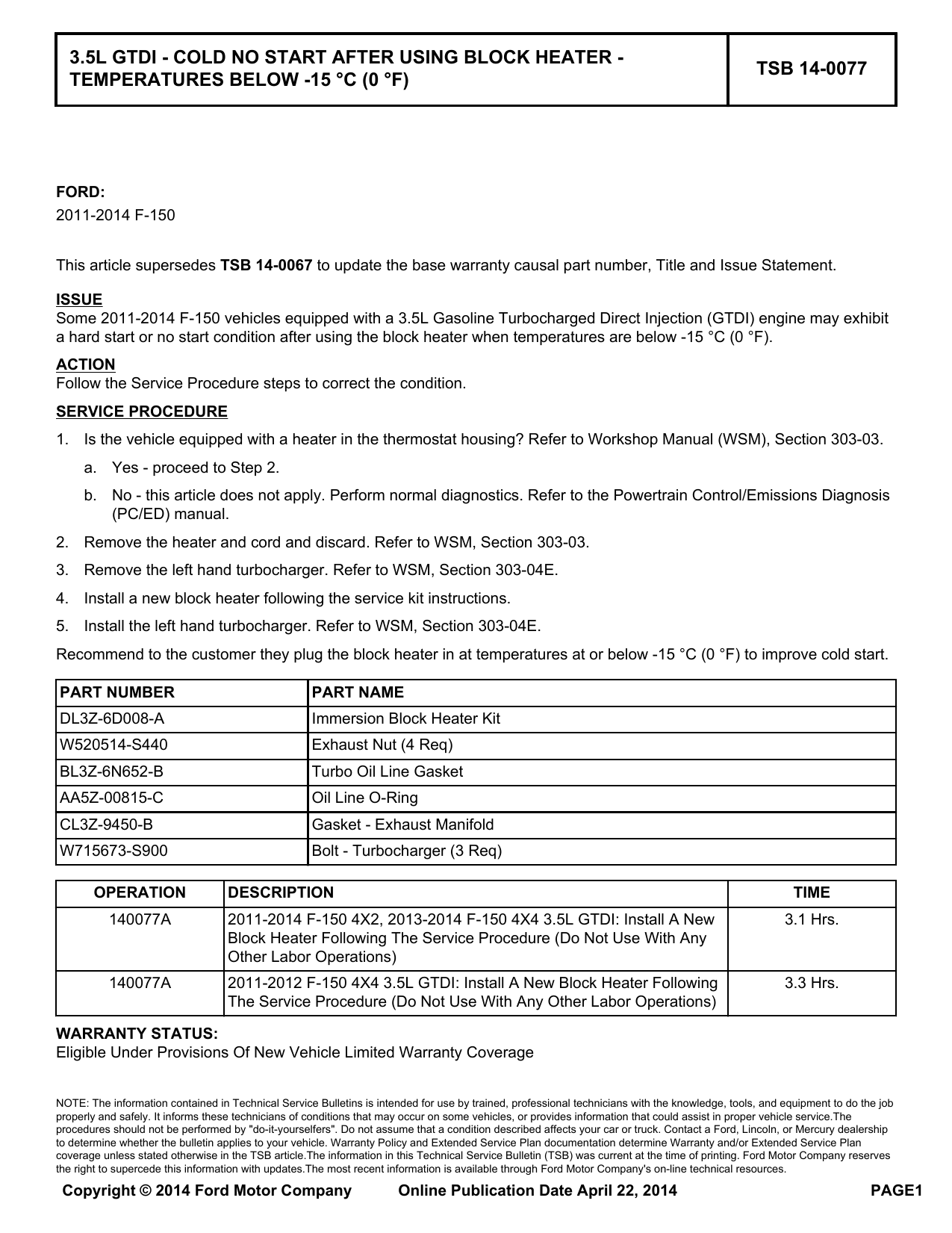 2013 f150 engine block heater on 3 5l Gtdi Cold No Start After Using Block Heater Manualzz