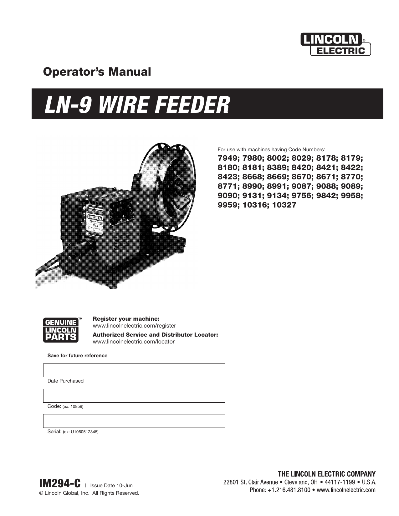 Ln 9 Wire Feeder Manualzz