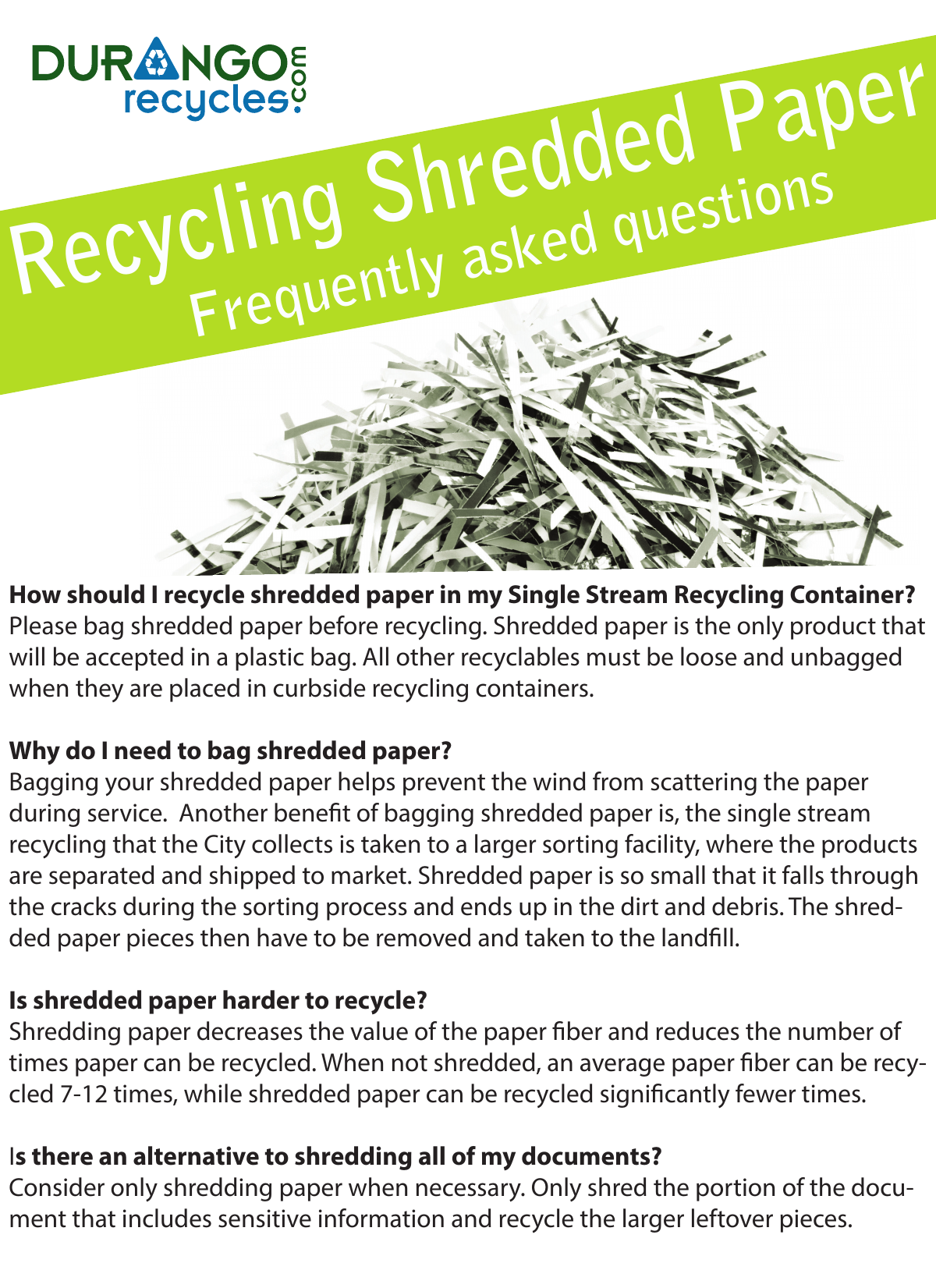 Recycling Shredded Paper Manualzz